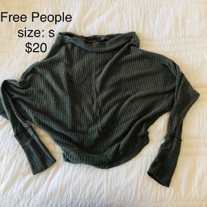 Free people long sleeve green top